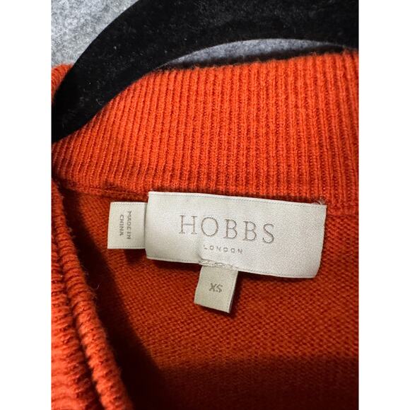 Hobbs London Sweater Women XS Orange Long Sleeve‎ Cashmere Wool Blend Old Money - Picture 2 of 10
